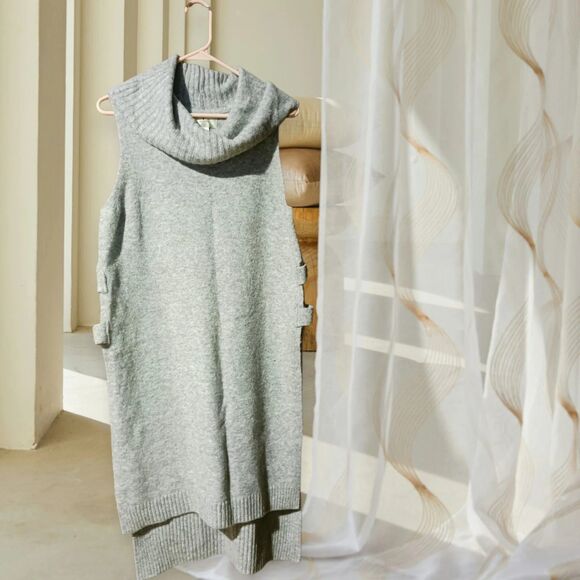 ruby moon Dresses & Skirts - Ruby Moon Women's Gray Sleeveless Cowl Neck Knit Sweater Dress Tunic Size M